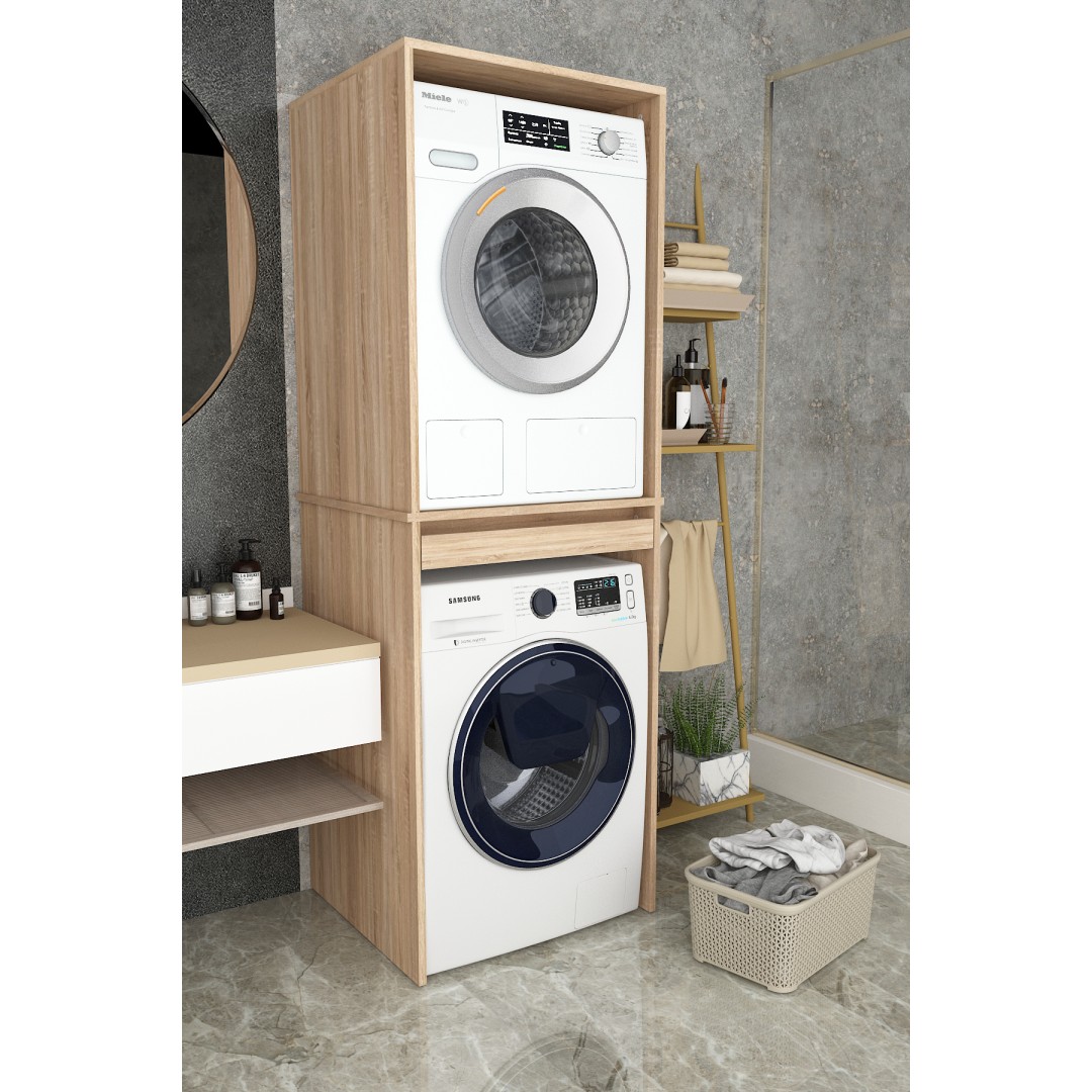 Asra Trend %100 MDF Çekmeceli Banyo Dolabı Çamaşır Makinesi+Kurutma Makinesi Dolabı BD-05 Asra Trend %100 MDF Çekmeceli Banyo Dolabı Çamaşır Makinesi+Kurutma Makinesi Dolabı BD-05