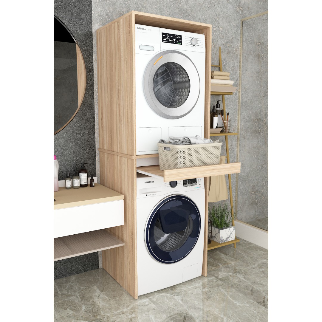 Asra Trend %100 MDF Çekmeceli Banyo Dolabı Çamaşır Makinesi+Kurutma Makinesi Dolabı BD-05 Asra Trend %100 MDF Çekmeceli Banyo Dolabı Çamaşır Makinesi+Kurutma Makinesi Dolabı BD-05
