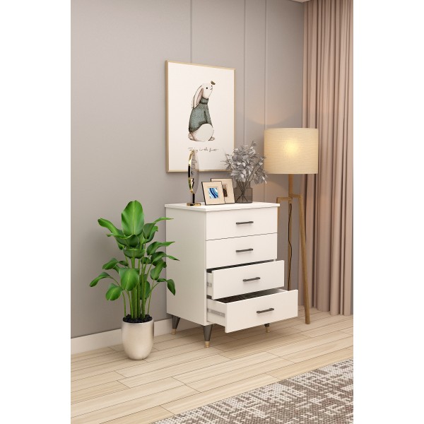Asra Trend %100 MDFLAM 4 ÇEKMECELİ ŞİFONYER 65cm Asra Trend %100 MDFLAM 4 ÇEKMECELİ ŞİFONYER 65cm