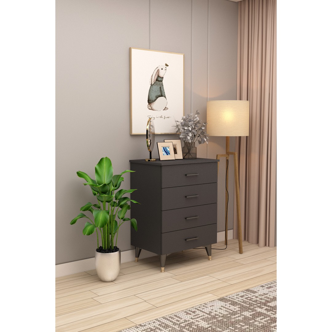 Asra Trend %100 MDFLAM 4 ÇEKMECELİ ŞİFONYER 65cm Asra Trend %100 MDFLAM 4 ÇEKMECELİ ŞİFONYER 65cm