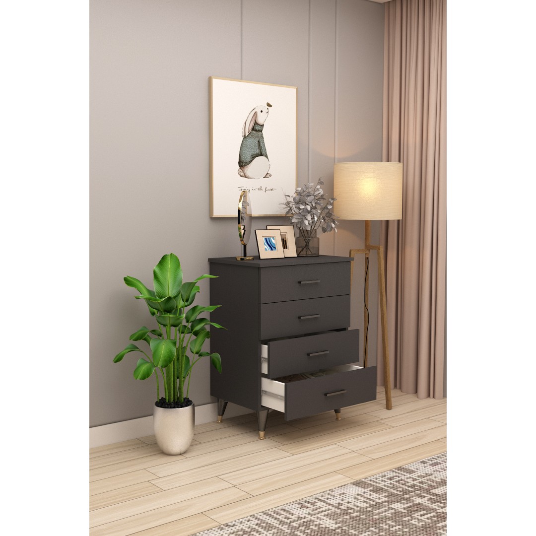 Asra Trend %100 MDFLAM 4 ÇEKMECELİ ŞİFONYER 65cm Asra Trend %100 MDFLAM 4 ÇEKMECELİ ŞİFONYER 65cm