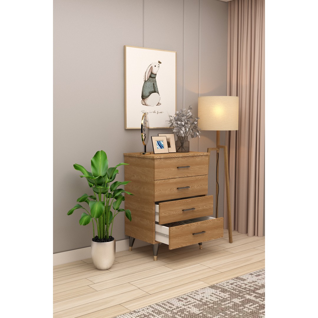 Asra Trend %100 MDFLAM 4 ÇEKMECELİ ŞİFONYER 65cm Asra Trend %100 MDFLAM 4 ÇEKMECELİ ŞİFONYER 65cm