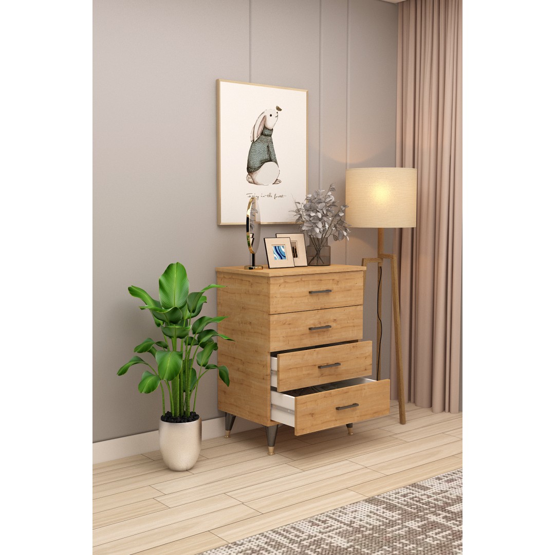 Asra Trend %100 MDFLAM 4 ÇEKMECELİ ŞİFONYER 65cm Asra Trend %100 MDFLAM 4 ÇEKMECELİ ŞİFONYER 65cm