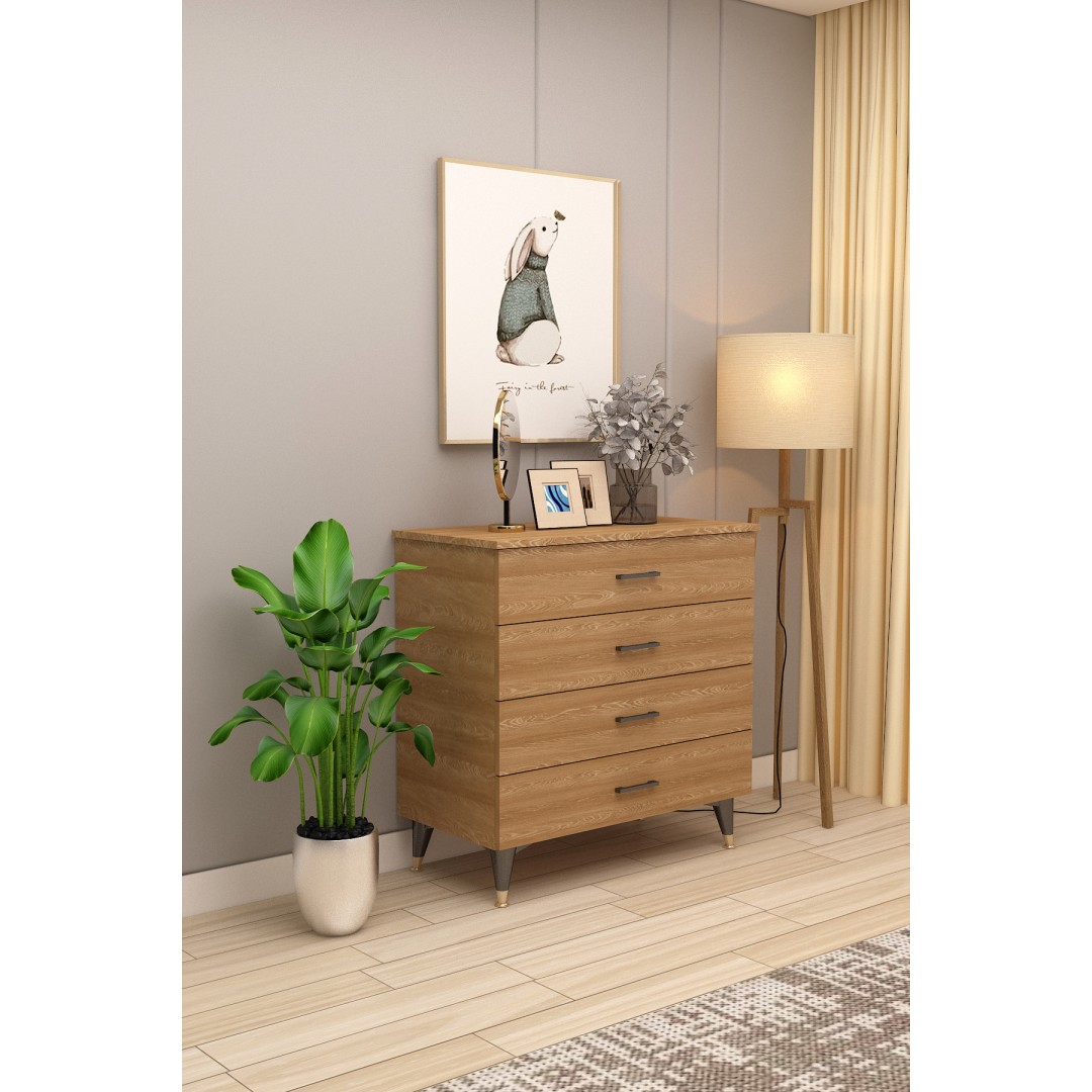 Asra Trend %100 MDFLAM 4 ÇEKMECELİ ŞİFONYER 90cm Asra Trend %100 MDFLAM 4 ÇEKMECELİ ŞİFONYER 90cm