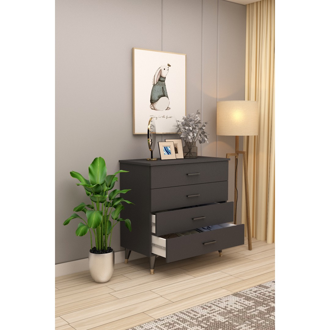 Asra Trend %100 MDFLAM 4 ÇEKMECELİ ŞİFONYER 90cm Asra Trend %100 MDFLAM 4 ÇEKMECELİ ŞİFONYER 90cm