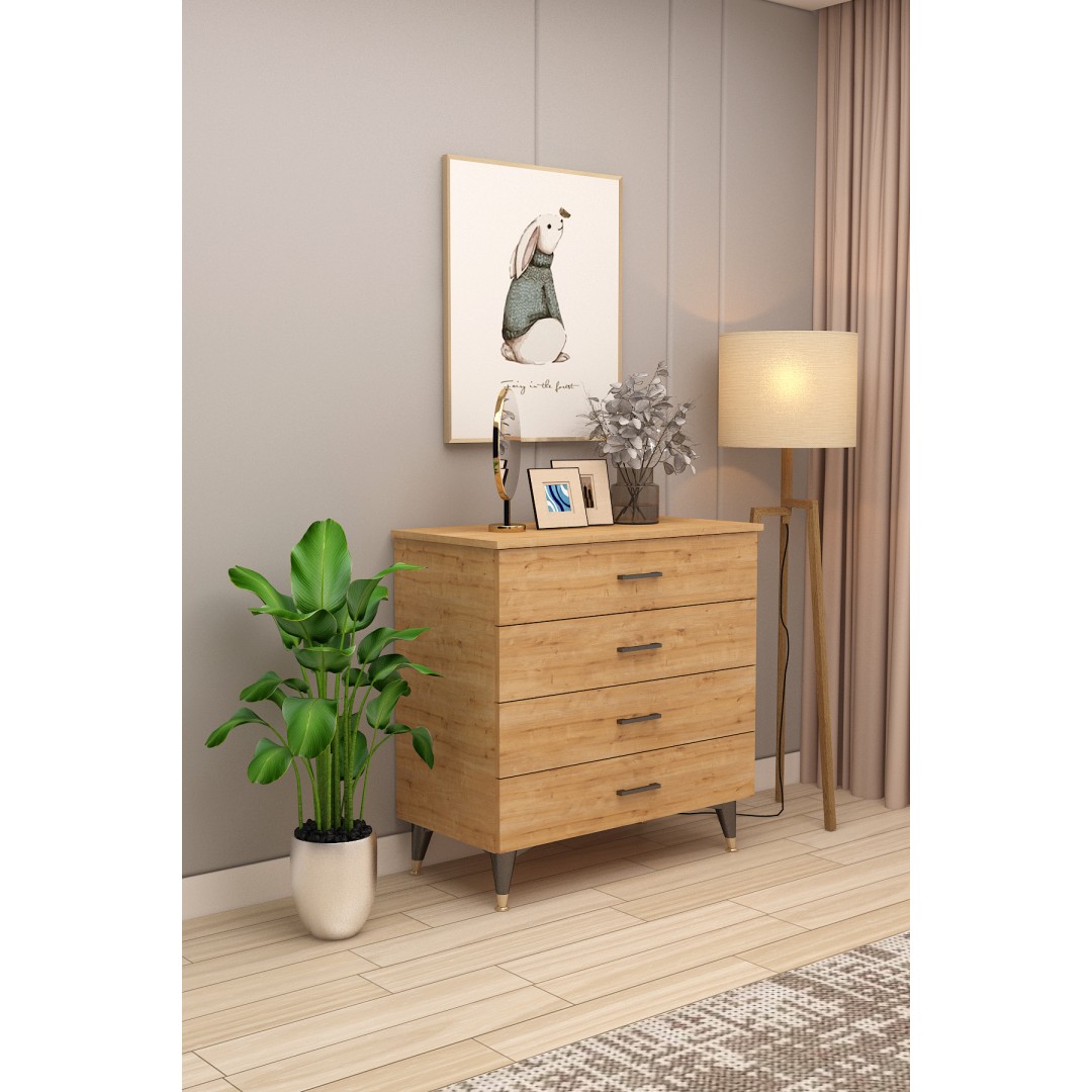 Asra Trend %100 MDFLAM 4 ÇEKMECELİ ŞİFONYER 90cm Asra Trend %100 MDFLAM 4 ÇEKMECELİ ŞİFONYER 90cm