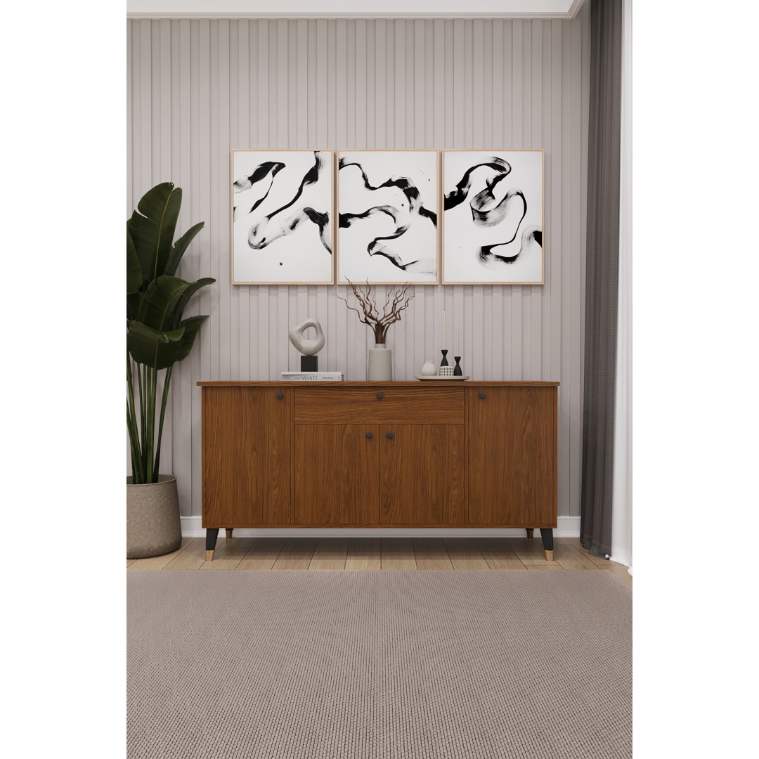 Çekmeceli Modern Konsol – 4 Kapaklı Dolap Salon & Yemek Odası Büfesi KNSL-03 Çekmeceli Modern Konsol – 4 Kapaklı Dolap Salon & Yemek Odası Büfesi KNSL-03