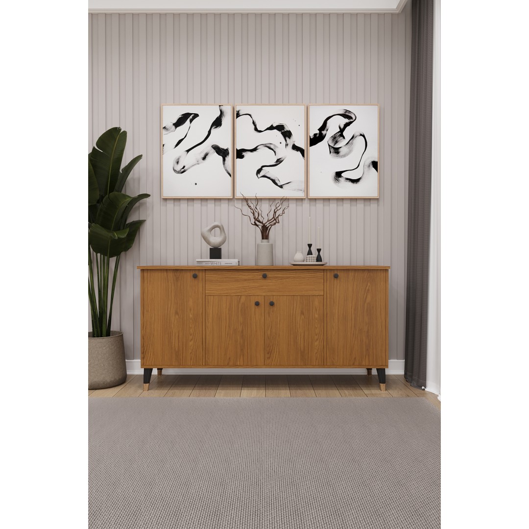 Çekmeceli Modern Konsol – 4 Kapaklı Dolap Salon & Yemek Odası Büfesi KNSL-03 Çekmeceli Modern Konsol – 4 Kapaklı Dolap Salon & Yemek Odası Büfesi KNSL-03