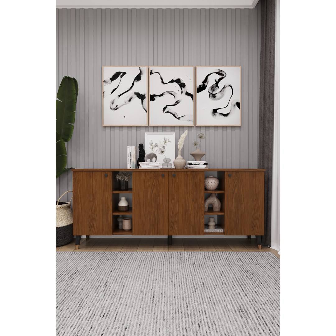 Geniş Konsol - Modern Büfe Dolap - 4 Kapaklı Şık Tasarım Salon ve Yemek Odası Ünitesi KNSL-05 Geniş Konsol - Modern Büfe Dolap - 4 Kapaklı Şık Tasarım Salon ve Yemek Odası Ünitesi KNSL-05