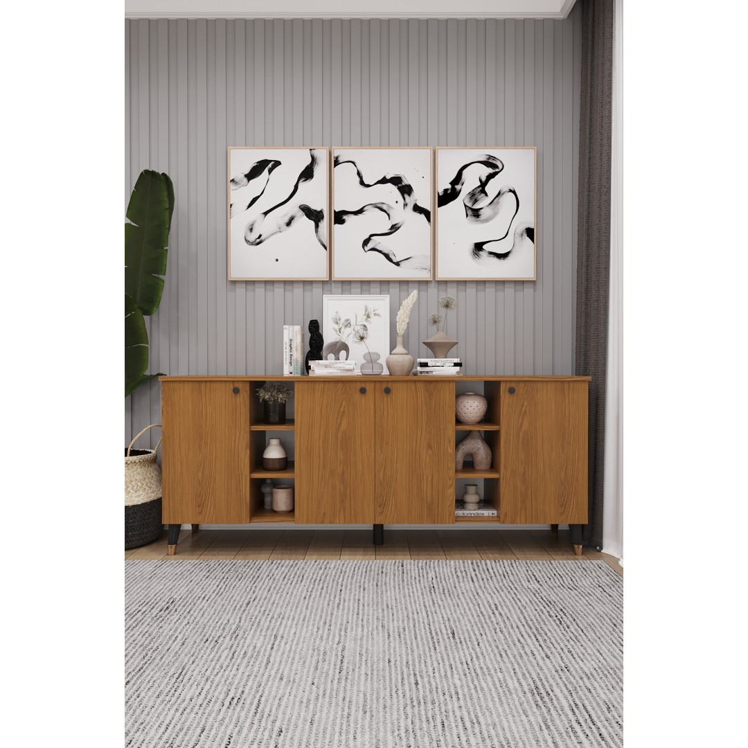Geniş Konsol - Modern Büfe Dolap - 4 Kapaklı Şık Tasarım Salon ve Yemek Odası Ünitesi KNSL-05 Geniş Konsol - Modern Büfe Dolap - 4 Kapaklı Şık Tasarım Salon ve Yemek Odası Ünitesi KNSL-05