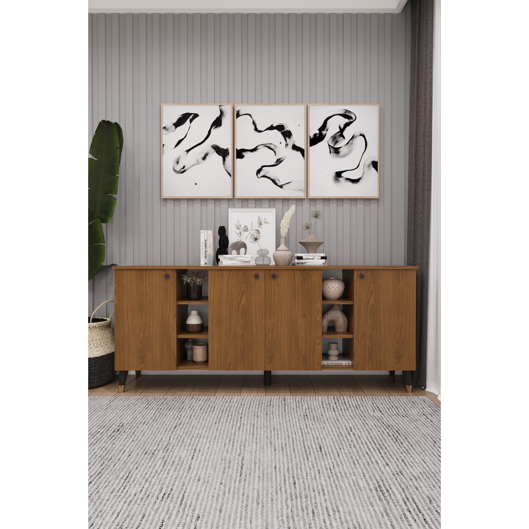Geniş Konsol - Modern Büfe Dolap - 4 Kapaklı Şık Tasarım Salon ve Yemek Odası Ünitesi KNSL-05 Geniş Konsol - Modern Büfe Dolap - 4 Kapaklı Şık Tasarım Salon ve Yemek Odası Ünitesi KNSL-05