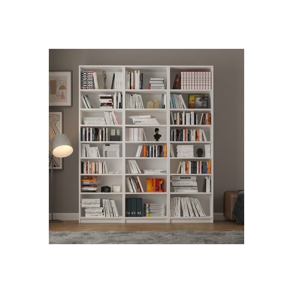 Asra Trend %100 MDFLAM Beyaz Kitaplık K-20