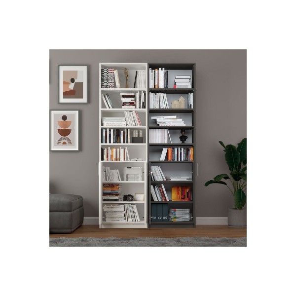 Asra Trend %100 MDFLAM Beyaz & Koyu Gri Kapaklı Kitaplık K-47 Asra Trend %100 MDFLAM Beyaz & Koyu Gri Kapaklı Kitaplık K-47