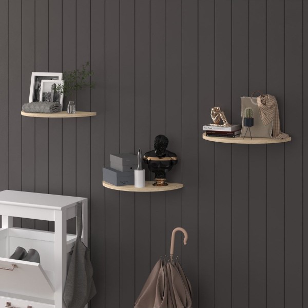 Doğal Modern Organizer Düzenleyici 3'lü Oval Dekoratif Kitaplık Banyo Mutfak Duvar Rafı Doğal Modern Organizer Düzenleyici 3'lü Oval Dekoratif Kitaplık Banyo Mutfak Duvar Rafı