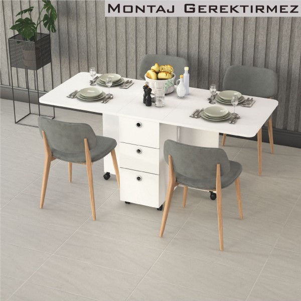 Asra Trend %100 MDF Katlanır Mutfak Yemek Çalışma Masası KM-100 Asra Trend %100 MDF Katlanır Mutfak Yemek Çalışma Masası KM-100