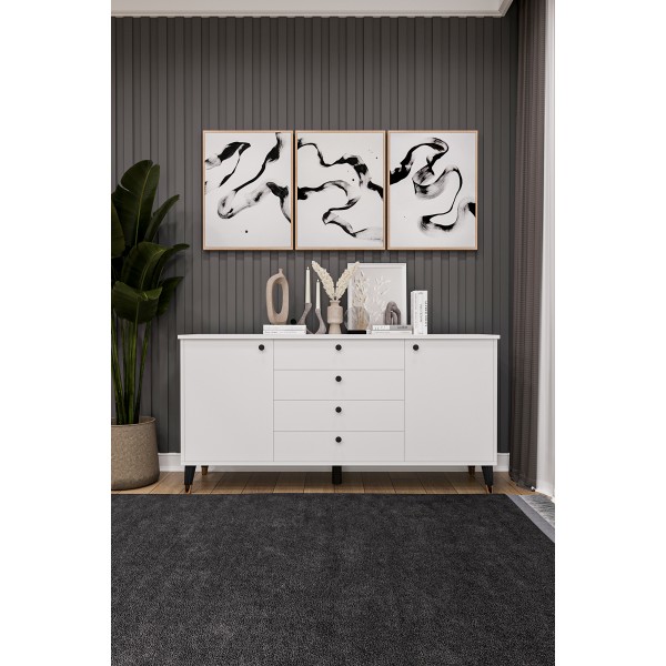 4 Çekmeceli Kapaklı Modern Konsol - Depolama Dolabı Şık TV Ünitesi Salon ve Yemek Odası KNSL-04 4 Çekmeceli Kapaklı Modern Konsol - Depolama Dolabı Şık TV Ünitesi Salon ve Yemek Odası KNSL-04