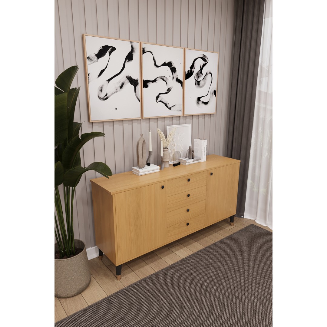 4 Çekmeceli Kapaklı Modern Konsol - Depolama Dolabı Şık TV Ünitesi Salon ve Yemek Odası KNSL-04 4 Çekmeceli Kapaklı Modern Konsol - Depolama Dolabı Şık TV Ünitesi Salon ve Yemek Odası KNSL-04