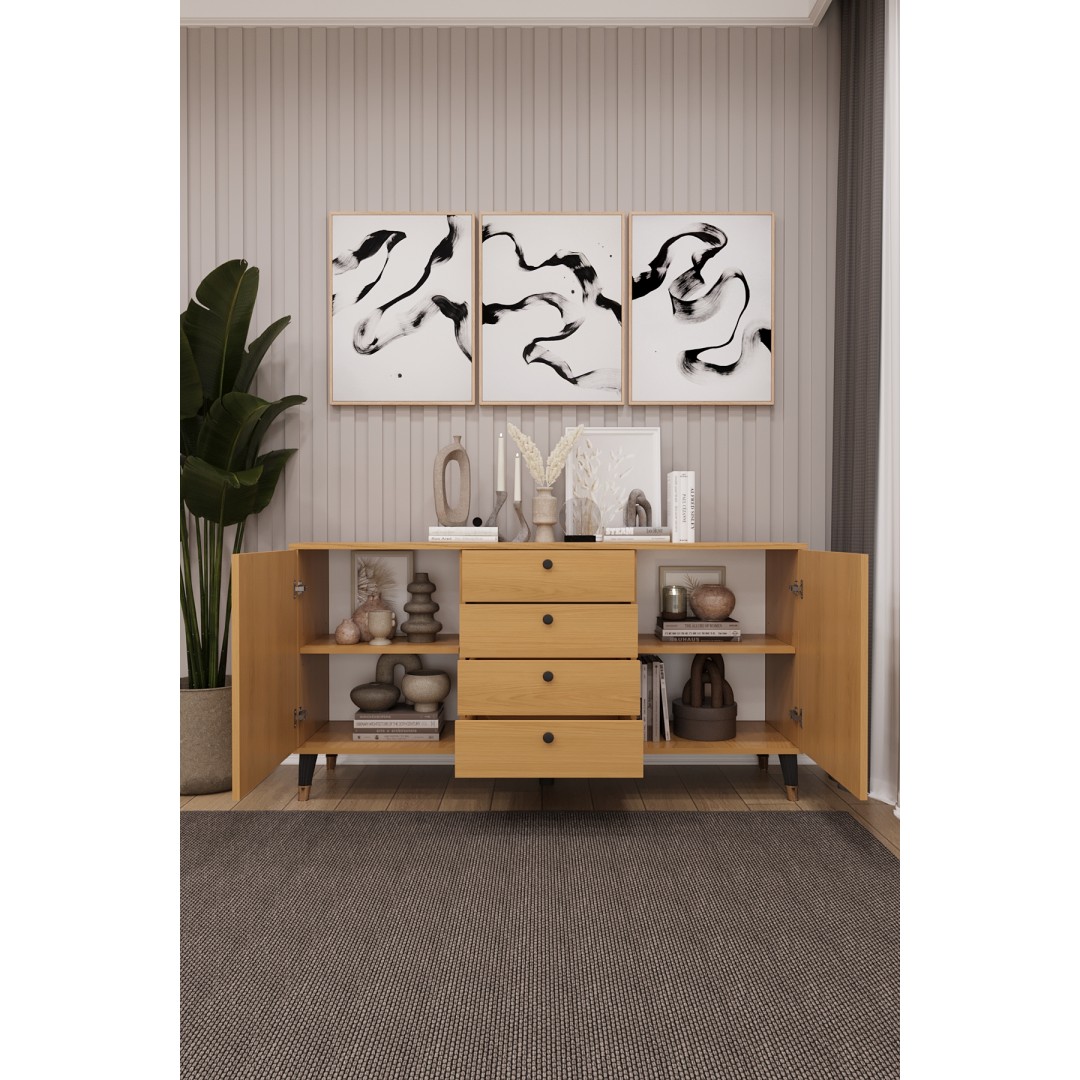 4 Çekmeceli Kapaklı Modern Konsol - Depolama Dolabı Şık TV Ünitesi Salon ve Yemek Odası KNSL-04 4 Çekmeceli Kapaklı Modern Konsol - Depolama Dolabı Şık TV Ünitesi Salon ve Yemek Odası KNSL-04