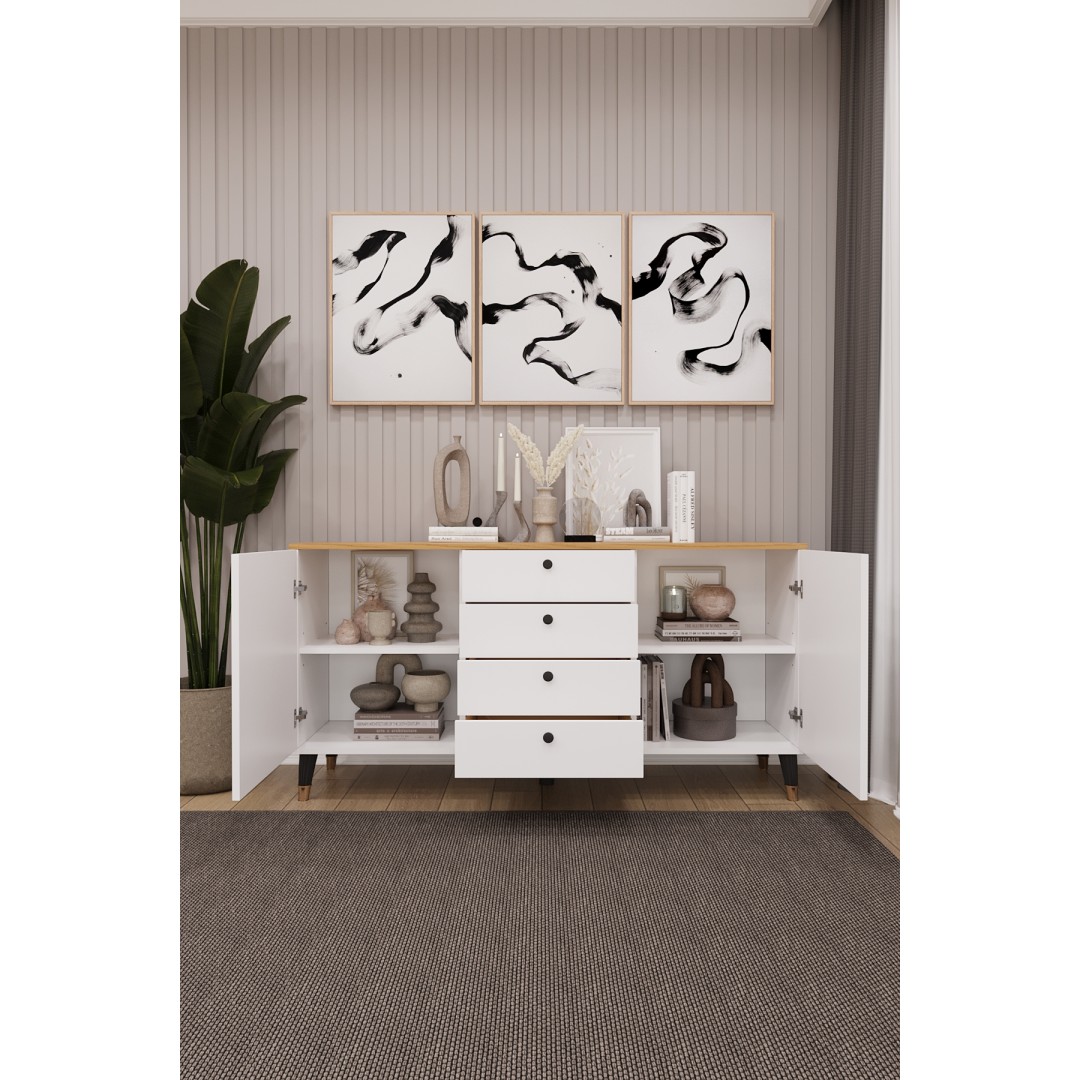 4 Çekmeceli Kapaklı Modern Konsol - Depolama Dolabı Şık TV Ünitesi Salon ve Yemek Odası KNSL-04 4 Çekmeceli Kapaklı Modern Konsol - Depolama Dolabı Şık TV Ünitesi Salon ve Yemek Odası KNSL-04