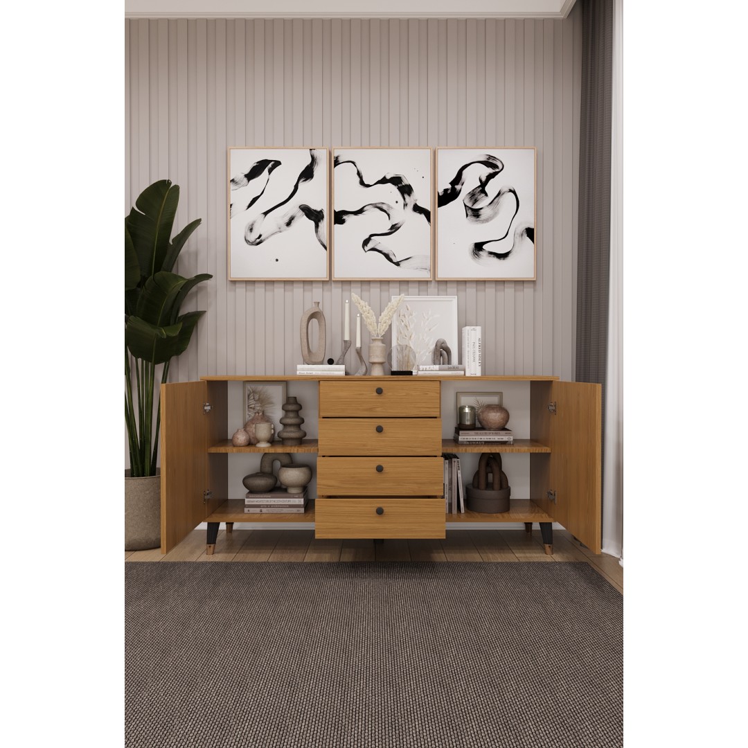 4 Çekmeceli Kapaklı Modern Konsol - Depolama Dolabı Şık TV Ünitesi Salon ve Yemek Odası KNSL-04 4 Çekmeceli Kapaklı Modern Konsol - Depolama Dolabı Şık TV Ünitesi Salon ve Yemek Odası KNSL-04