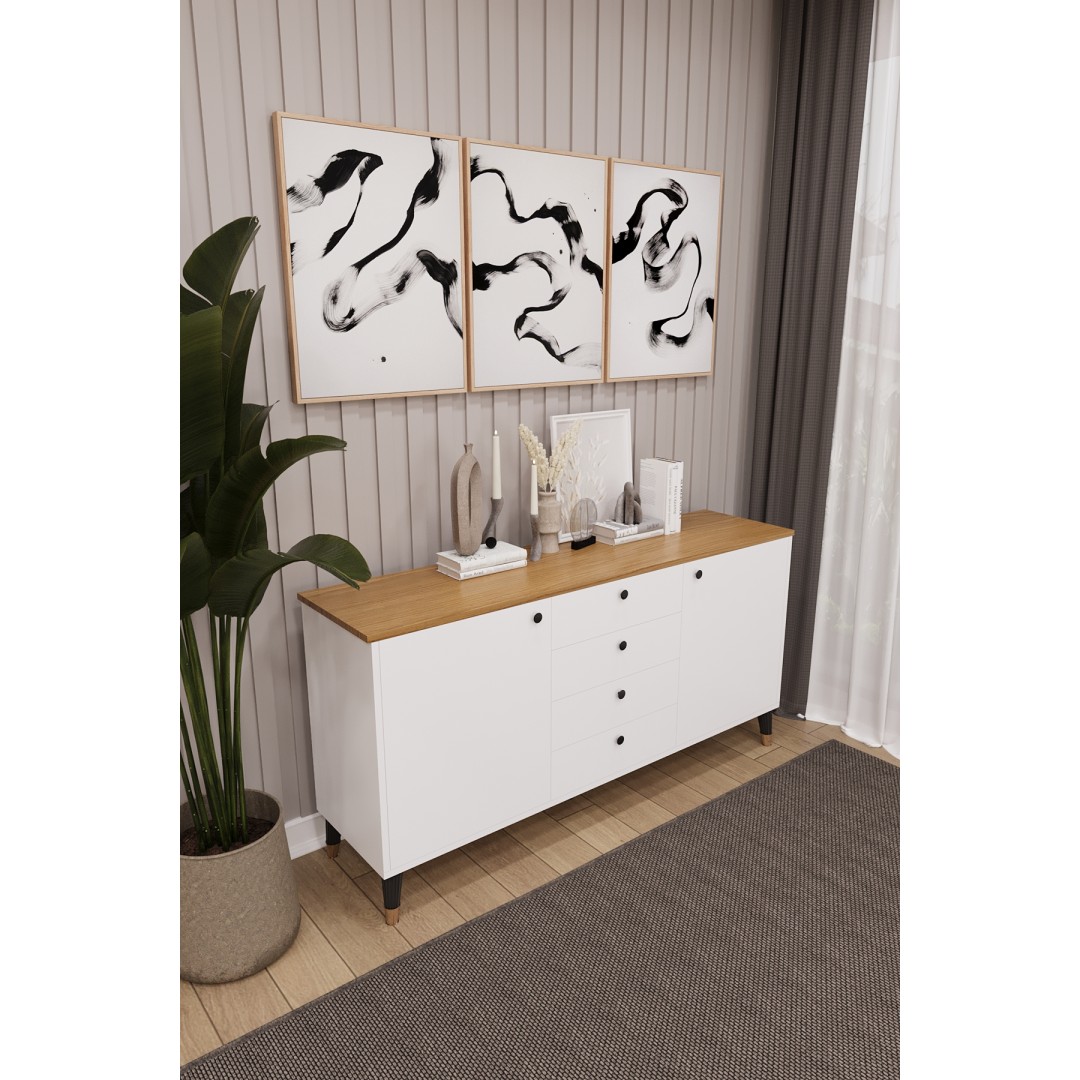 4 Çekmeceli Kapaklı Modern Konsol - Depolama Dolabı Şık TV Ünitesi Salon ve Yemek Odası KNSL-04 4 Çekmeceli Kapaklı Modern Konsol - Depolama Dolabı Şık TV Ünitesi Salon ve Yemek Odası KNSL-04