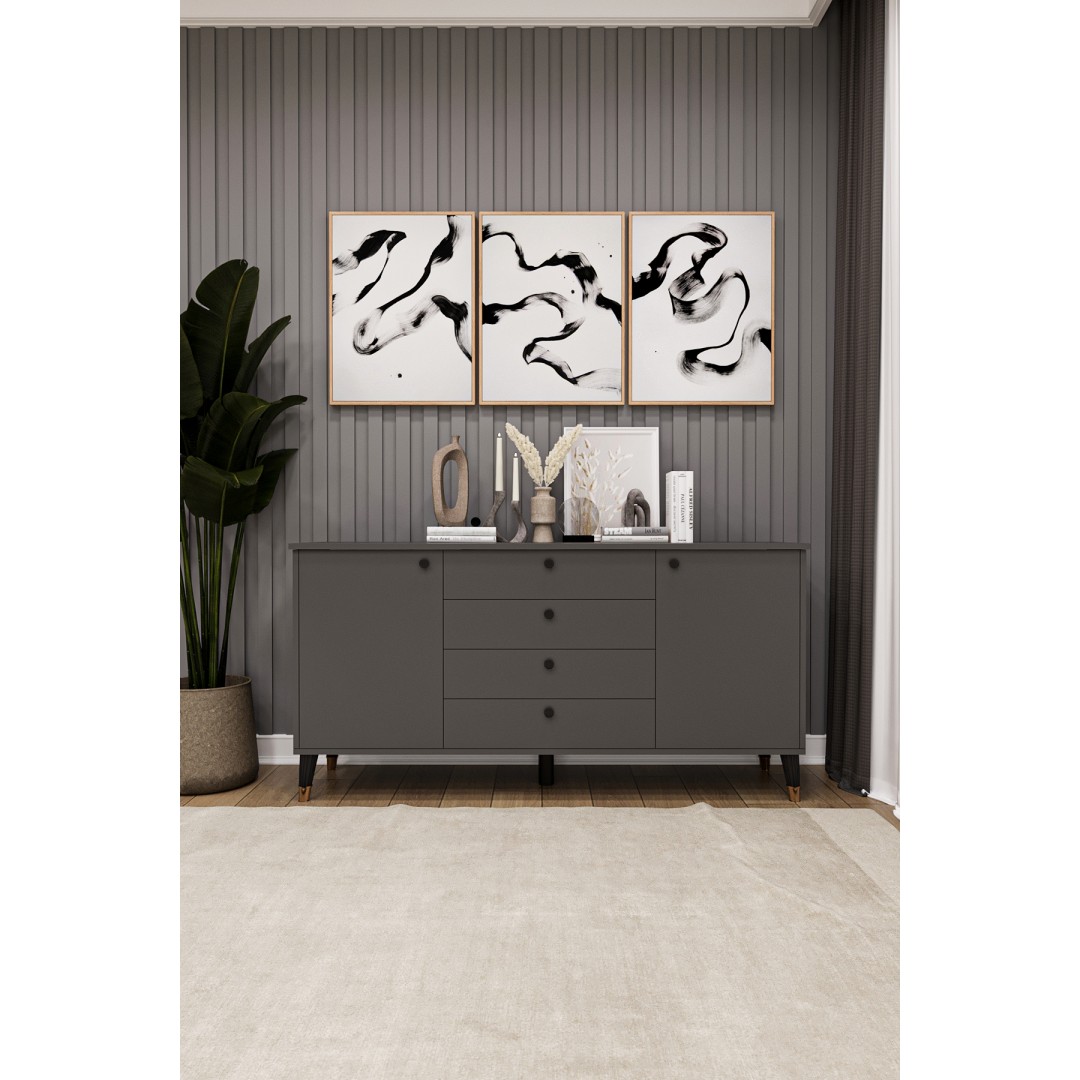 4 Çekmeceli Kapaklı Modern Konsol - Depolama Dolabı Şık TV Ünitesi Salon ve Yemek Odası KNSL-04 4 Çekmeceli Kapaklı Modern Konsol - Depolama Dolabı Şık TV Ünitesi Salon ve Yemek Odası KNSL-04