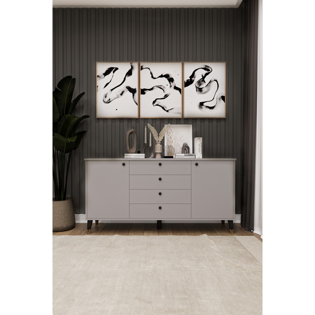 4 Çekmeceli Kapaklı Modern Konsol - Depolama Dolabı Şık TV Ünitesi Salon ve Yemek Odası KNSL-04 4 Çekmeceli Kapaklı Modern Konsol - Depolama Dolabı Şık TV Ünitesi Salon ve Yemek Odası KNSL-04