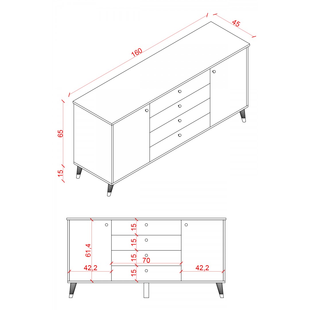 4 Çekmeceli Kapaklı Modern Konsol - Depolama Dolabı Şık TV Ünitesi Salon ve Yemek Odası KNSL-04 4 Çekmeceli Kapaklı Modern Konsol - Depolama Dolabı Şık TV Ünitesi Salon ve Yemek Odası KNSL-04