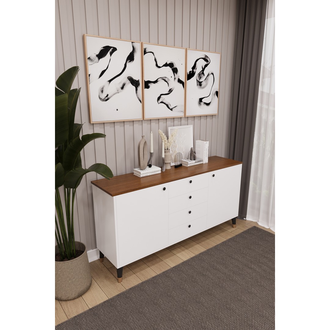 4 Çekmeceli Kapaklı Modern Konsol - Depolama Dolabı Şık TV Ünitesi Salon ve Yemek Odası KNSL-04 4 Çekmeceli Kapaklı Modern Konsol - Depolama Dolabı Şık TV Ünitesi Salon ve Yemek Odası KNSL-04