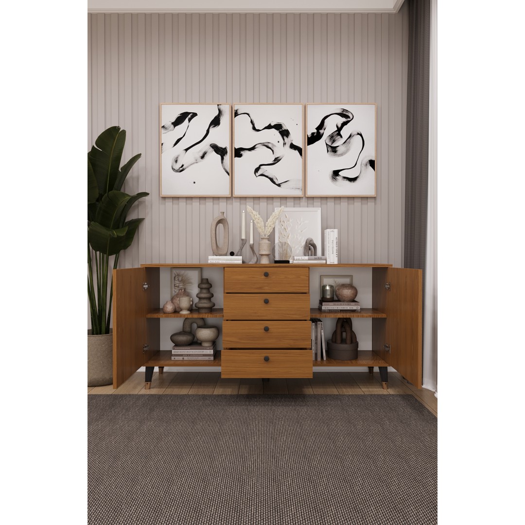 4 Çekmeceli Kapaklı Modern Konsol - Depolama Dolabı Şık TV Ünitesi Salon ve Yemek Odası KNSL-04 4 Çekmeceli Kapaklı Modern Konsol - Depolama Dolabı Şık TV Ünitesi Salon ve Yemek Odası KNSL-04