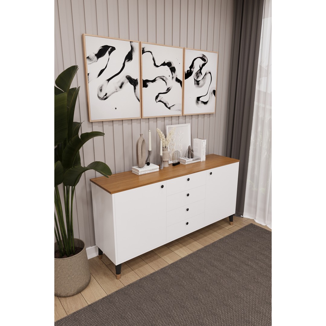 4 Çekmeceli Kapaklı Modern Konsol - Depolama Dolabı Şık TV Ünitesi Salon ve Yemek Odası KNSL-04 4 Çekmeceli Kapaklı Modern Konsol - Depolama Dolabı Şık TV Ünitesi Salon ve Yemek Odası KNSL-04