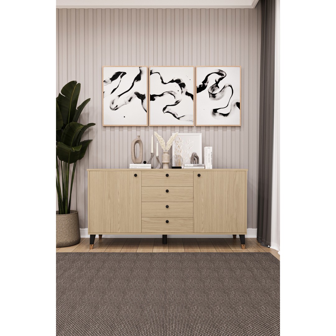 4 Çekmeceli Kapaklı Modern Konsol - Depolama Dolabı Şık TV Ünitesi Salon ve Yemek Odası KNSL-04 4 Çekmeceli Kapaklı Modern Konsol - Depolama Dolabı Şık TV Ünitesi Salon ve Yemek Odası KNSL-04