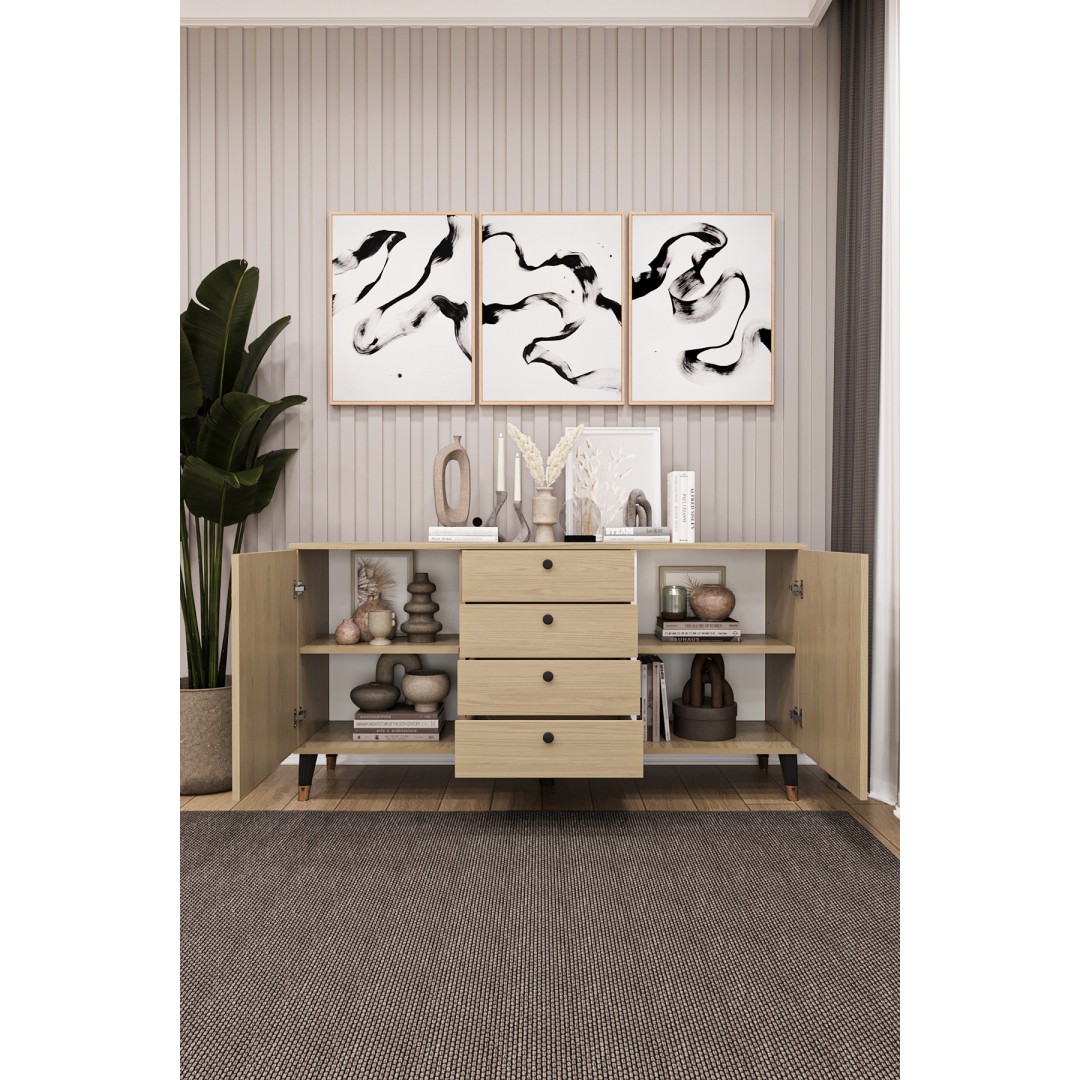 4 Çekmeceli Kapaklı Modern Konsol - Depolama Dolabı Şık TV Ünitesi Salon ve Yemek Odası KNSL-04 4 Çekmeceli Kapaklı Modern Konsol - Depolama Dolabı Şık TV Ünitesi Salon ve Yemek Odası KNSL-04