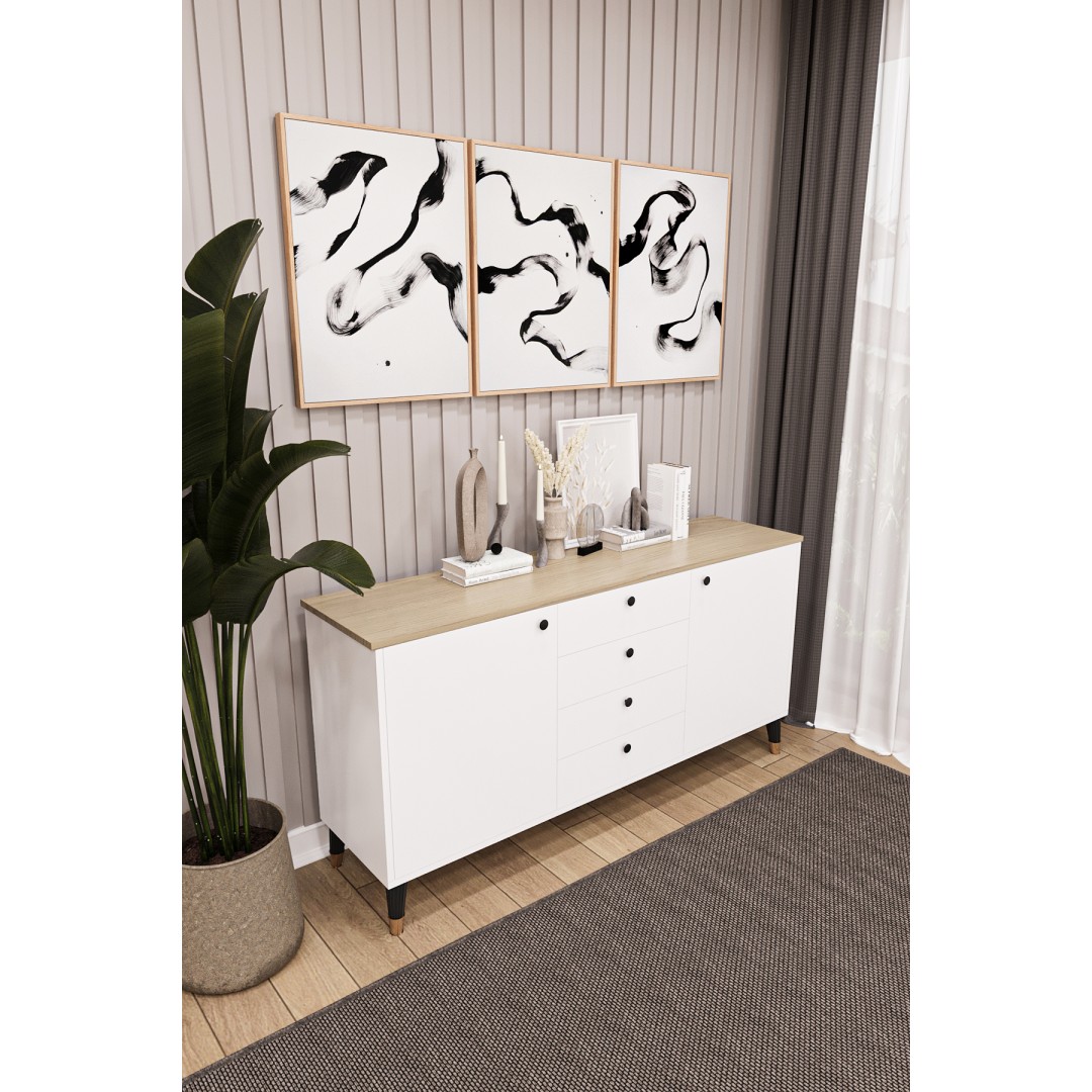 4 Çekmeceli Kapaklı Modern Konsol - Depolama Dolabı Şık TV Ünitesi Salon ve Yemek Odası KNSL-04 4 Çekmeceli Kapaklı Modern Konsol - Depolama Dolabı Şık TV Ünitesi Salon ve Yemek Odası KNSL-04