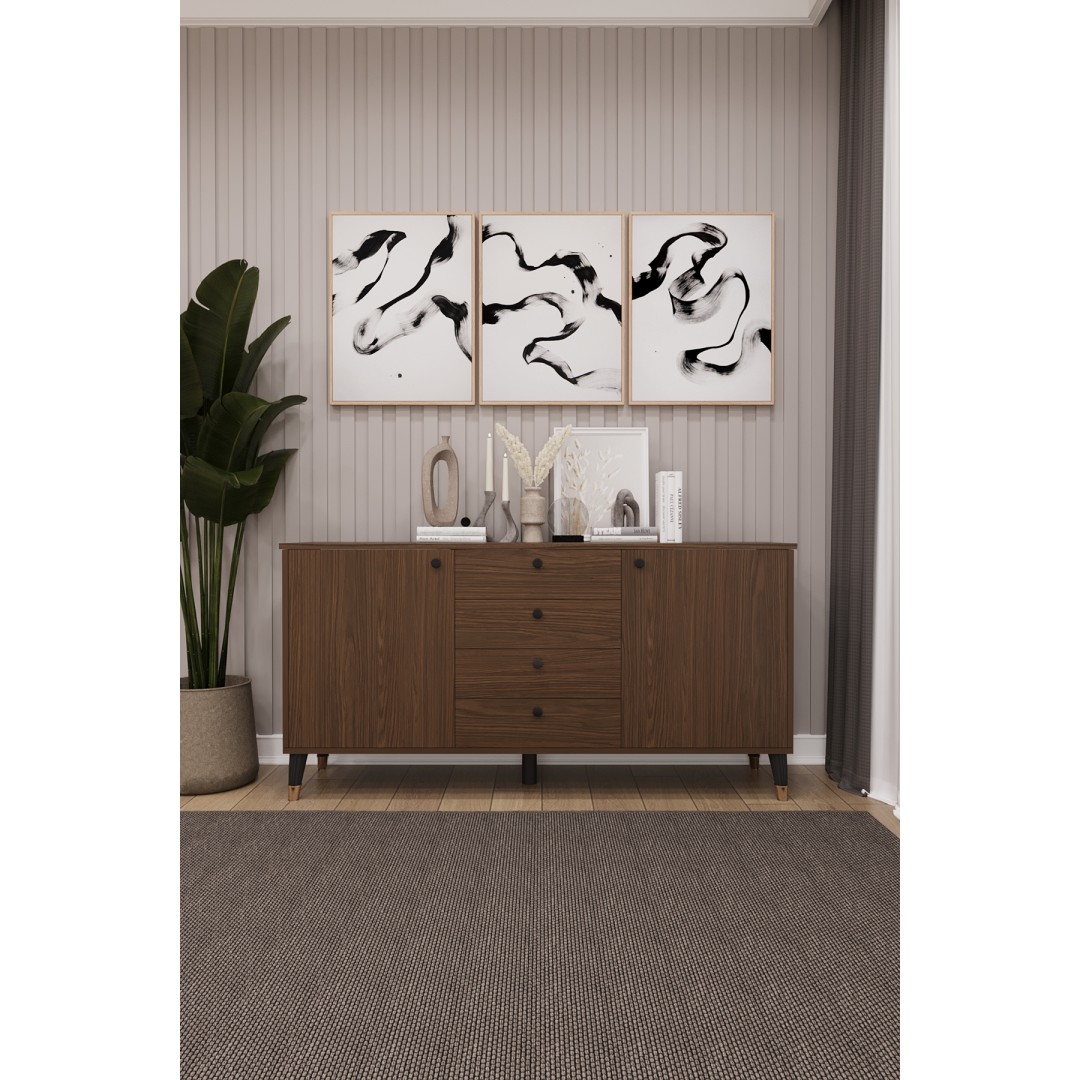 4 Çekmeceli Kapaklı Modern Konsol - Depolama Dolabı Şık TV Ünitesi Salon ve Yemek Odası KNSL-04 4 Çekmeceli Kapaklı Modern Konsol - Depolama Dolabı Şık TV Ünitesi Salon ve Yemek Odası KNSL-04