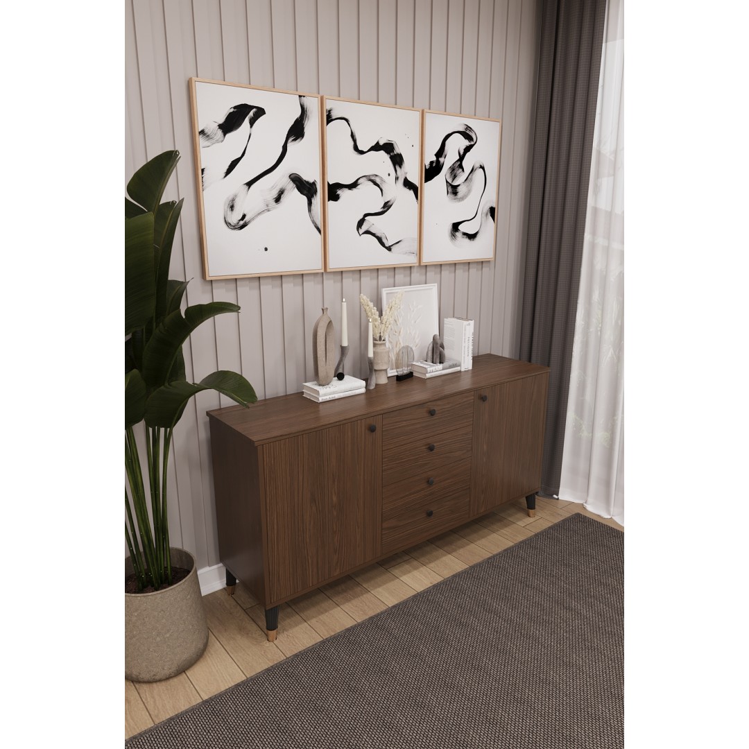 4 Çekmeceli Kapaklı Modern Konsol - Depolama Dolabı Şık TV Ünitesi Salon ve Yemek Odası KNSL-04 4 Çekmeceli Kapaklı Modern Konsol - Depolama Dolabı Şık TV Ünitesi Salon ve Yemek Odası KNSL-04