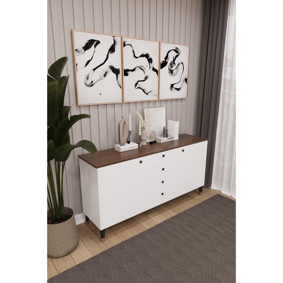 4 Çekmeceli Kapaklı Modern Konsol - Depolama Dolabı Şık TV Ünitesi Salon ve Yemek Odası KNSL-04 4 Çekmeceli Kapaklı Modern Konsol - Depolama Dolabı Şık TV Ünitesi Salon ve Yemek Odası KNSL-04