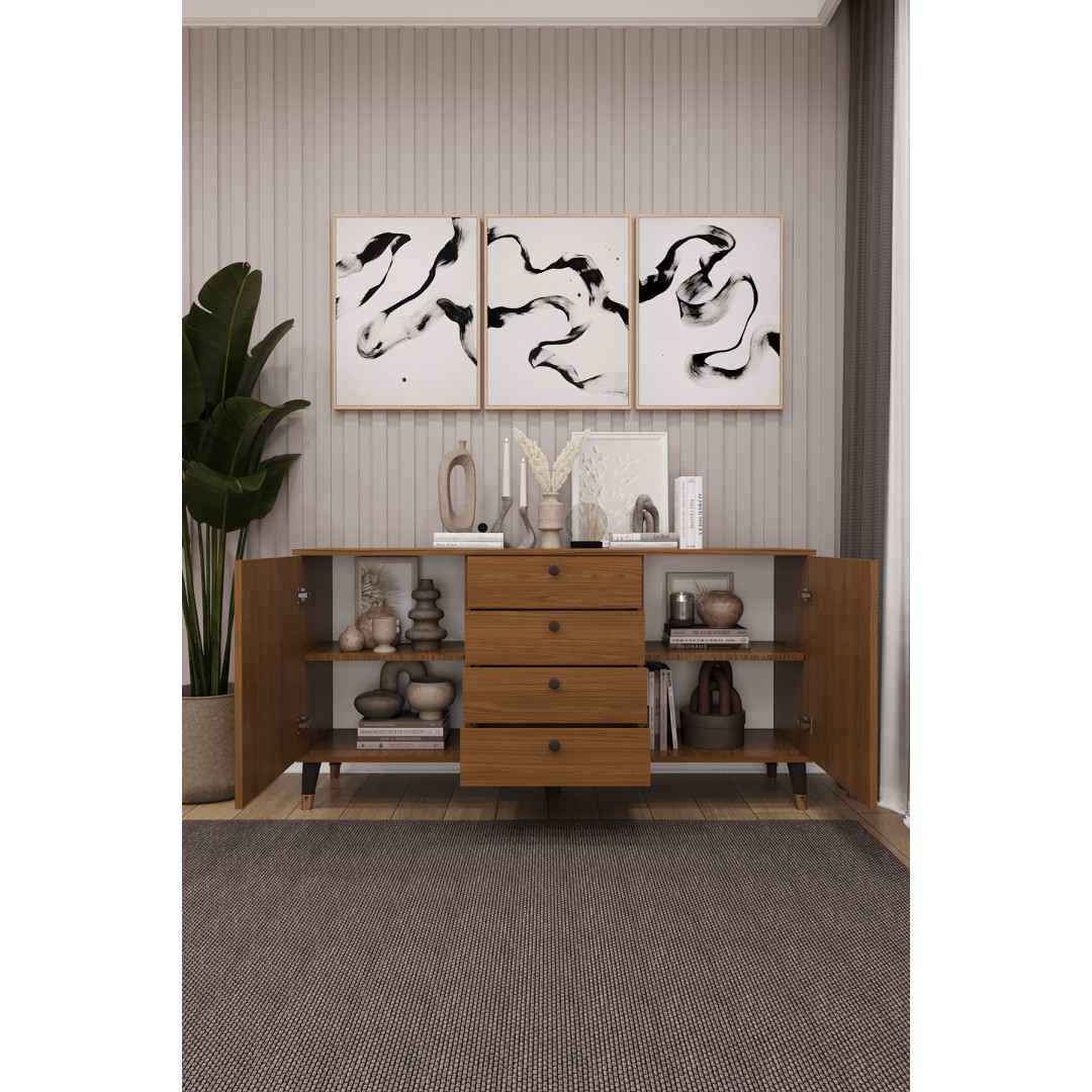 4 Çekmeceli Kapaklı Modern Konsol - Depolama Dolabı Şık TV Ünitesi Salon ve Yemek Odası KNSL-04 4 Çekmeceli Kapaklı Modern Konsol - Depolama Dolabı Şık TV Ünitesi Salon ve Yemek Odası KNSL-04