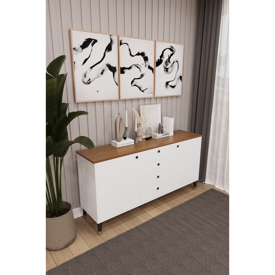 4 Çekmeceli Kapaklı Modern Konsol - Depolama Dolabı Şık TV Ünitesi Salon ve Yemek Odası KNSL-04 4 Çekmeceli Kapaklı Modern Konsol - Depolama Dolabı Şık TV Ünitesi Salon ve Yemek Odası KNSL-04