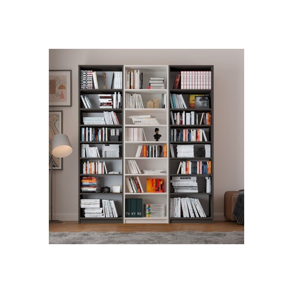 Asra Trend %100 MDFLAM Koyu Gri & Beyaz Kitaplık K-28 Asra Trend %100 MDFLAM Koyu Gri & Beyaz Kitaplık K-28