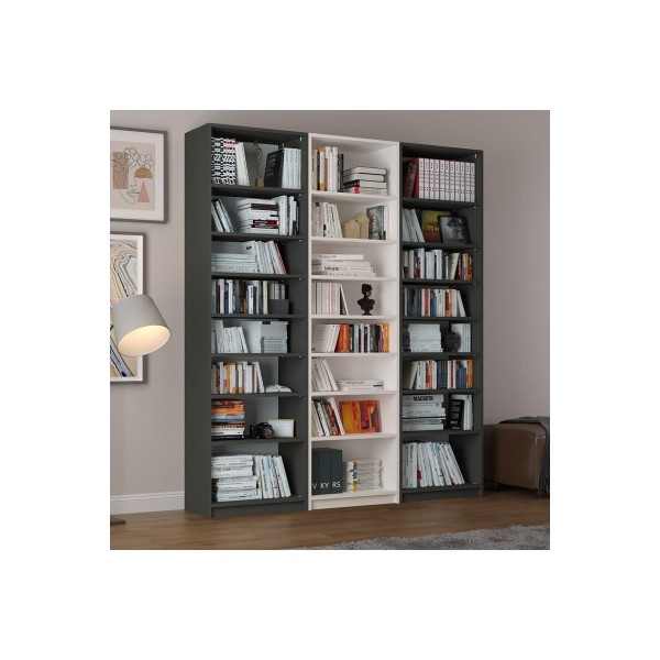 Asra Trend %100 MDFLAM Koyu Gri & Beyaz Kitaplık K-28 Asra Trend %100 MDFLAM Koyu Gri & Beyaz Kitaplık K-28