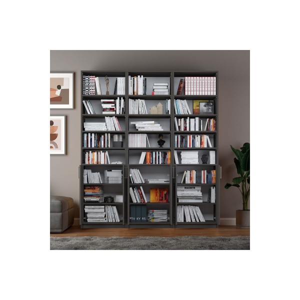 Asra Trend %100 MDFLAM Koyu Gri Kapaklı Kitaplık K-57