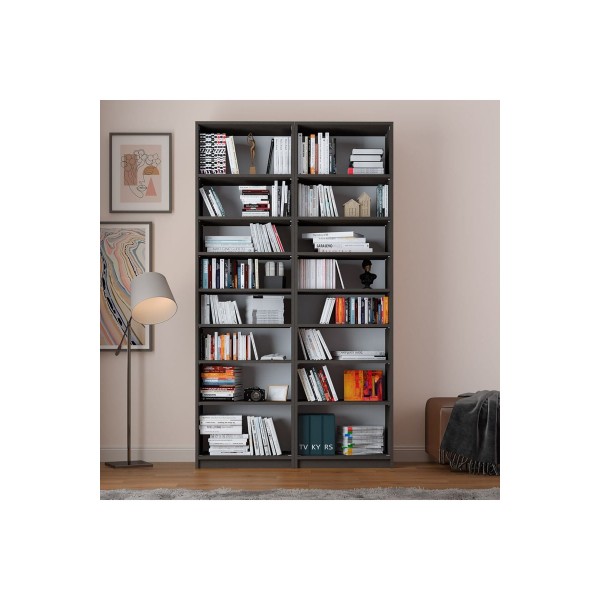 Asra Trend %100 MDFLAM Koyu Gri Kitaplık K-16 Asra Trend %100 MDFLAM Koyu Gri Kitaplık K-16