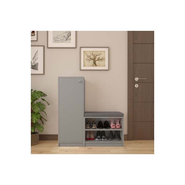 Asra Trend %100 MDFLAM Kül Gri Ayakkabılık A-13