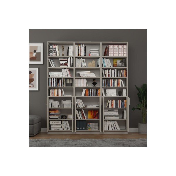 Asra Trend %100 MDFLAM Kül Gri Kapaklı Kitaplık K-52