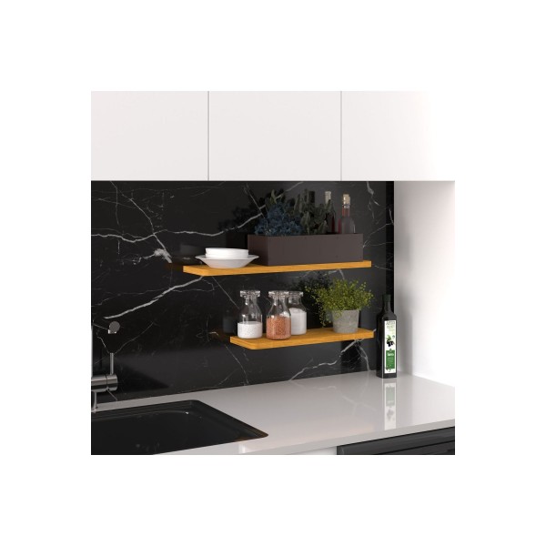 Modern Organizer Düzenleyici Dekoratif 2'li Kitaplık Banyo Mutfak Duvar Rafı