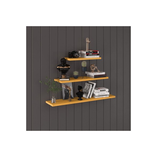 Modern Organizer Düzenleyici Dekoratif Kitaplık Banyo Mutfak 3'lü Duvarrafı