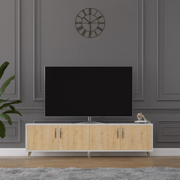 Tv Ünitesi Beyaz & Safir Meşe T-02 Tv Ünitesi Beyaz & Safir Meşe T-02