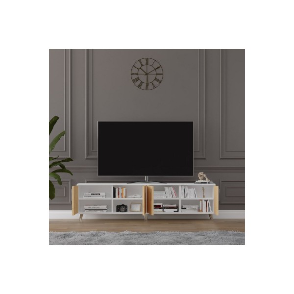 Tv Ünitesi Beyaz & Safir Meşe T-02 Tv Ünitesi Beyaz & Safir Meşe T-02