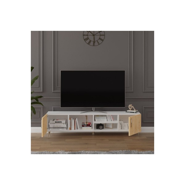 Tv Ünitesi Beyaz & Safir Meşe T-10 Tv Ünitesi Beyaz & Safir Meşe T-10